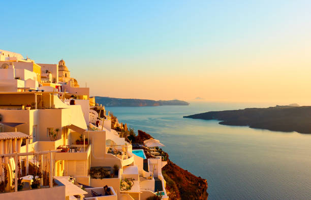 istock Santorini in Greece at sunset 1311678440