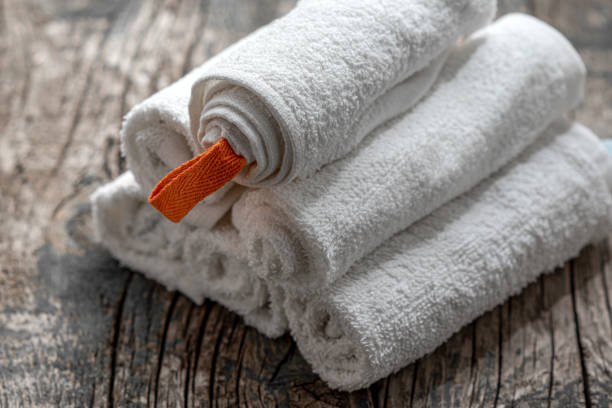 istock heap white towels hygiene concept 1311680566