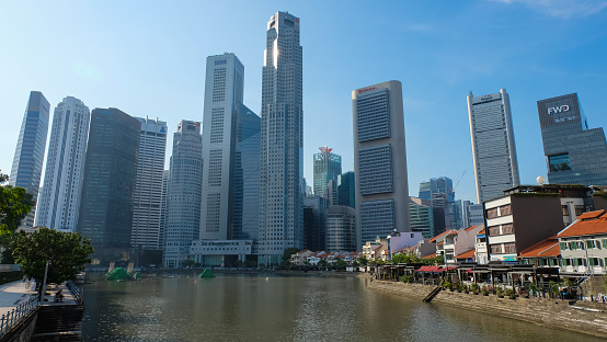 Skyscrapers in the financial district of Singapore