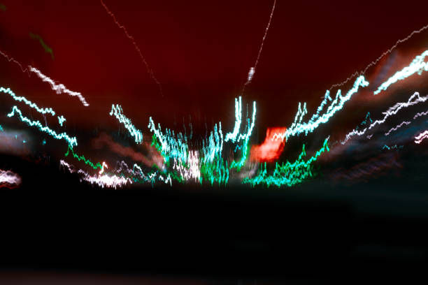 istock Abstract colorful neon lights at night background 1311685374