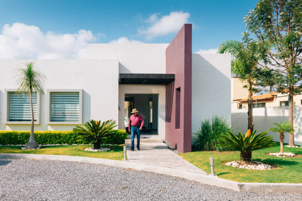 istock Senior man in modern holiday villa 1311697259