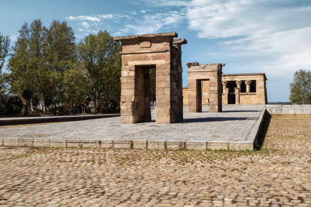 Summer day at the Temple of Debod stock photo