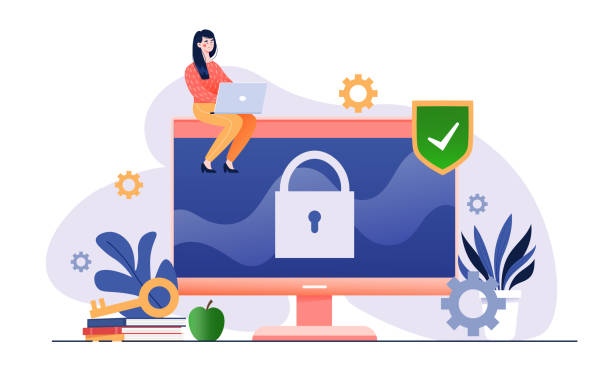 illustrazioni stock, clip art, cartoni animati e icone di tendenza di regolamento generale sulla protezione dei dati protezione dei dati - safety e mail security protection