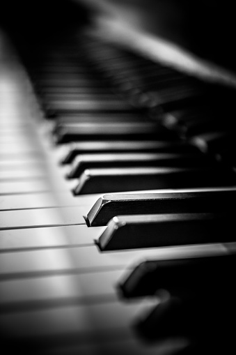 Piano keys black and white