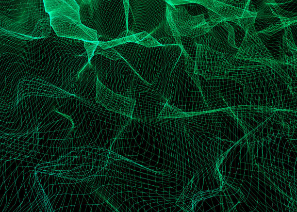 istock Abstract green polygonal space background with chaotic lines. 1311704893