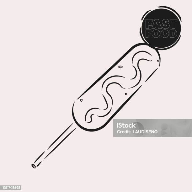 Pincho Vector Isolated Pincho Draw Stock Illustration - Download Image Now - Bread ...