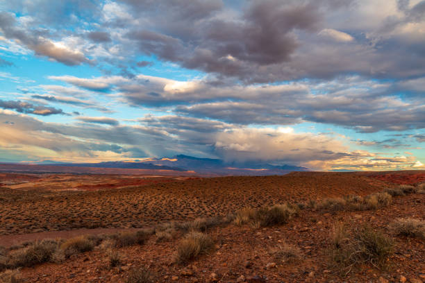 istock Dramatic Rain on the Plain Storm at Valley of Fire State Park Landscape Views 1311711832