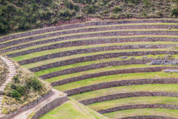 istock Round agricultural terraces Moray made by Inca empire, Peru 1311713391