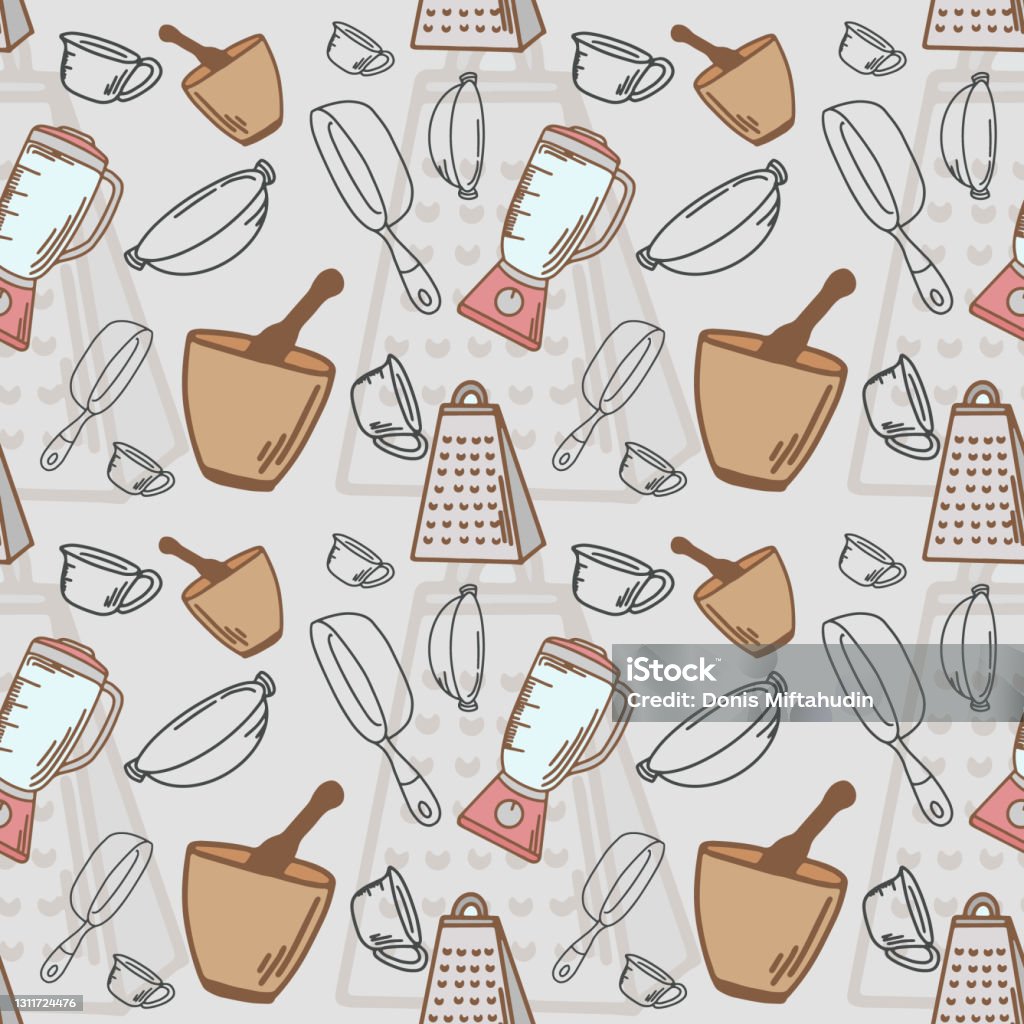 Utensil Pattern Kitchen Utensils Pattern Vector Stock Illustration - Download Image Now ...