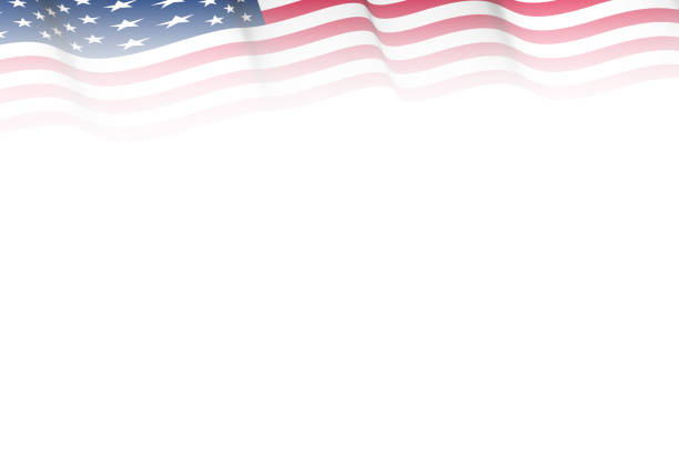 top border american flag illustration graphic fade gradient effect presentation card vector art illustration
