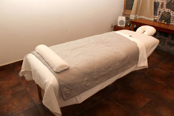 istock spa decoration, massage bed relaxing, reductive and therapeutic 1311724571