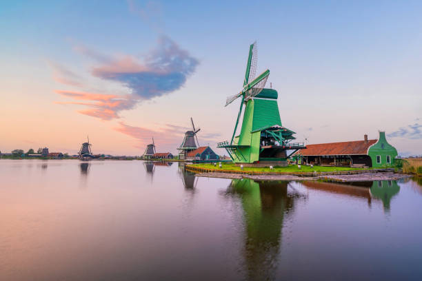 istock Traditional old village with dutch windmills in Amsterdam, Netherlands 1311730065