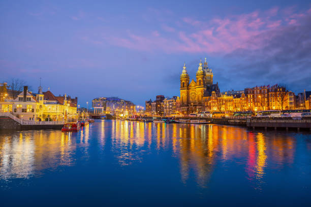 istock Downtown Amsterdam city skyline. Cityscape  in Netherlands 1311730082