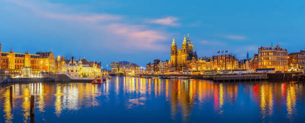 istock Downtown Amsterdam city skyline. Cityscape  in Netherlands 1311730093