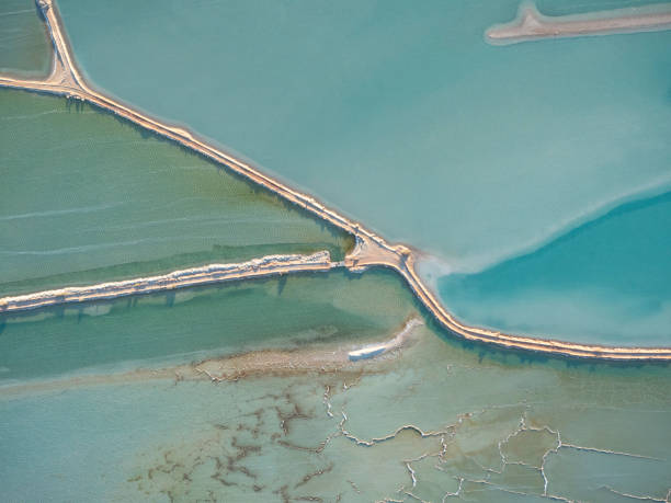 istock Shapes and patterns of Salt works at Useless Loop Western Australia 1311737019