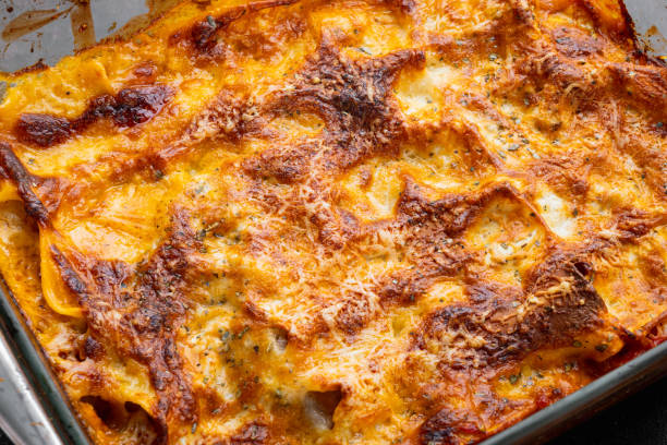 istock Baked meat lasagna, in baking tray 1311739364