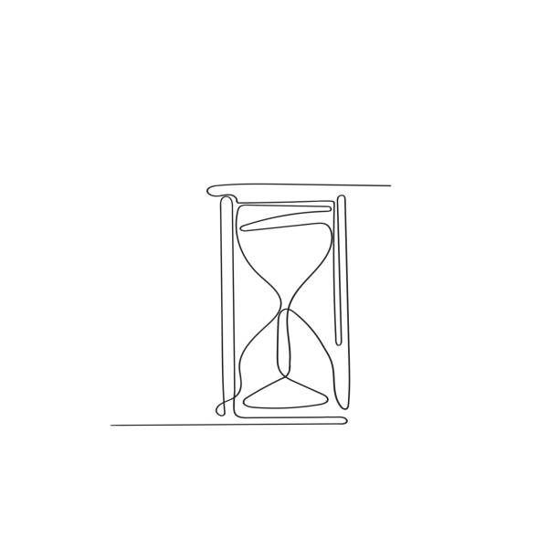 ilustrações, clipart, desenhos animados e ícones de ilustração de ampulheta de rabisco desenhado à mão em um estilo de arte linha - watch maker work tool watch equipment