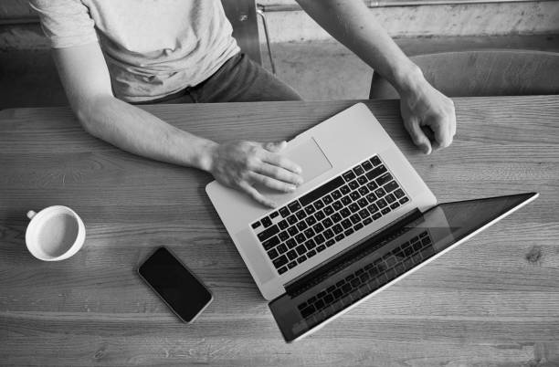 istock Man is working on laptop at home. 1311741101