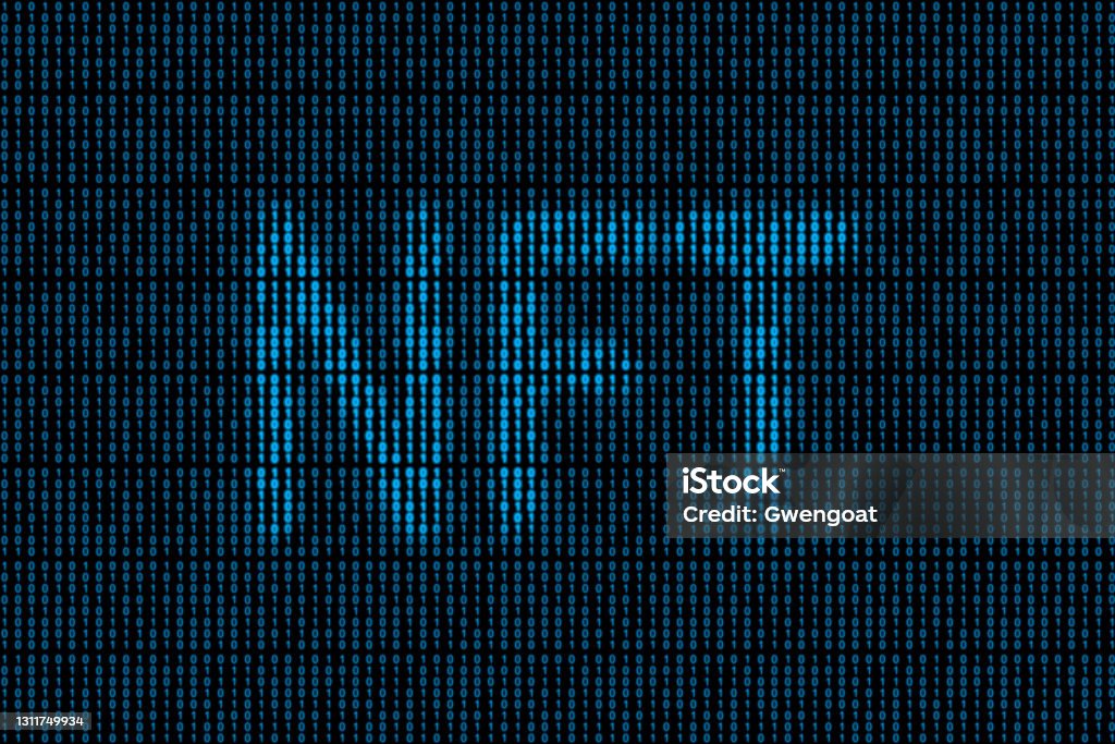 NFT - Binary code Subliminal message "NFT" (acronym of Non-Fungible Token) hidden in binary code. Non-Fungible Token Stock Photo