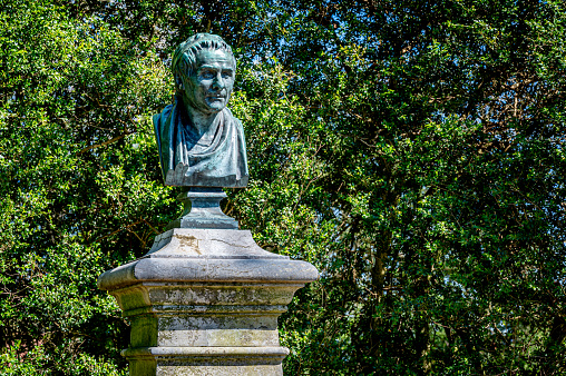 St. Peter's Island, Bern Canton, Switzerland. Jean-Jacques Rousseau (1712 - 1778). Geneva philosopher, writer and composer of the 18th century.