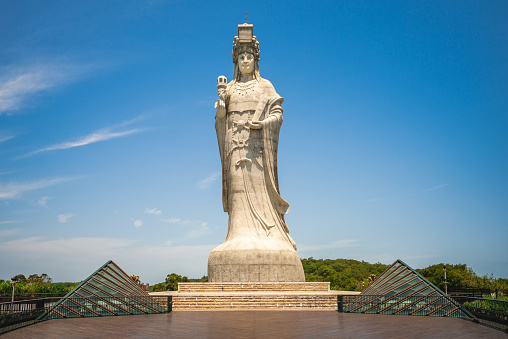 statue of the sea god, mazu at nangan island, matsu, taiwan