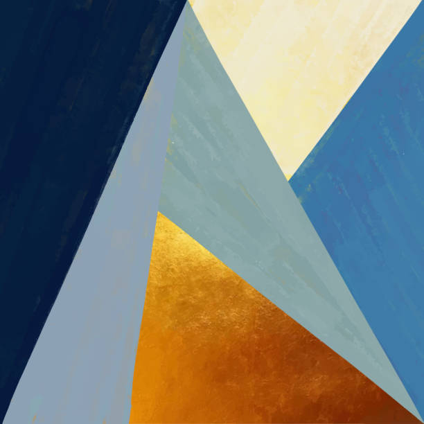 istock Abstract Geometric Background with Gold and Pastel Colored Triangles. Golden invitation, brochure or banner with minimalistic geometric style. Gold lines, Glitter, Frame, Vector Fashion Wallpaper, Poster .Abstract Triangle Multicolored Acrylic Painting Ba 1311752600