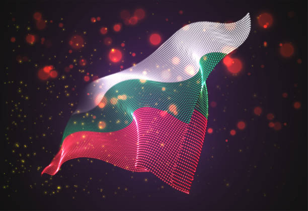 istock Vector bright glowing country flag of abstract dots. Bulgaria 1311753589