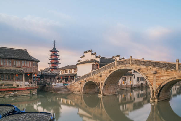 Ancient architecture and tourism scenery of Zhouzhuang Ancient Town in Suzhou, China Ancient architecture and tourism scenery of Zhouzhuang Ancient Town in Suzhou, China On December 16, 2016 suzhou stock pictures, royalty-free photos & images
