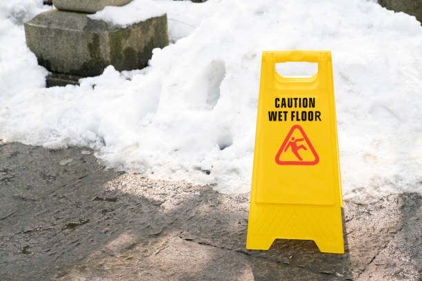 istock Warning sign for caution and risk information for wet floor 1311755888