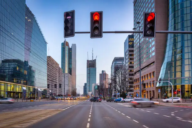 Photo of Architecture of Warsaw city at dusk