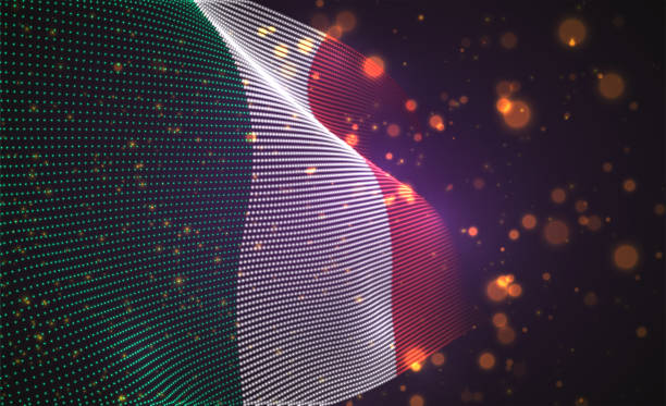 istock Vector bright glowing country flag of abstract dots. Italy 1311762048