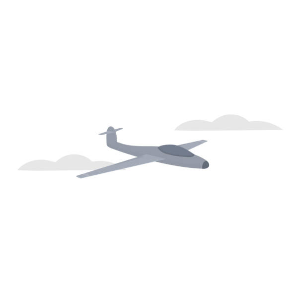 illustrations, cliparts, dessins animés et icônes de planeur. vol d’avion dans les nuages - fighter plane