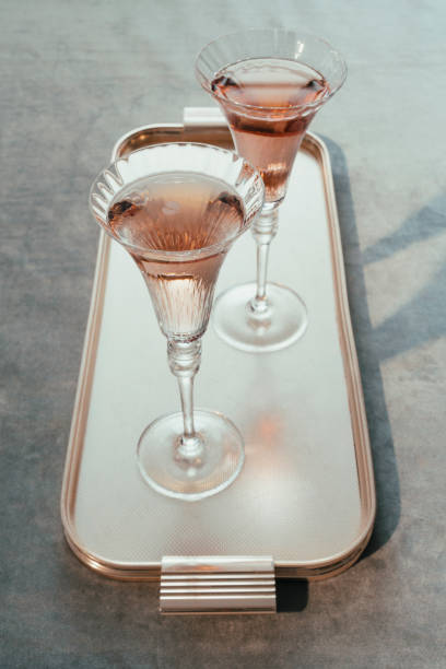 Prosecco rosé at home Prosecco rosé Valdobbiadene, an italian sparkling wine; aperitif at home rose champagne stock pictures, royalty-free photos & images