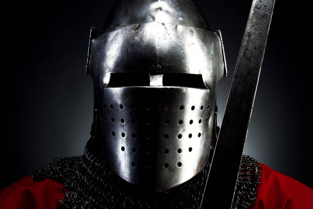 Knight with sword on a black backgound. Knight with sword on a black backgound. knights templar stock pictures, royalty-free photos & images
