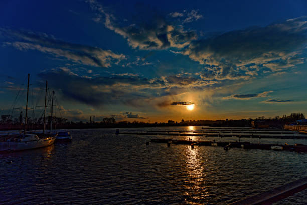 istock beautiful sunset at the harbor 1311781260