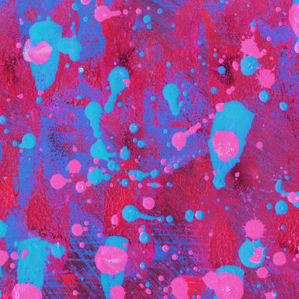 istock Contemporary abstract art illustration. Bright grungy colored paper texture with paint drops. 1311793955