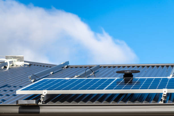 istock Solar panels being installed on house roof 1311797895