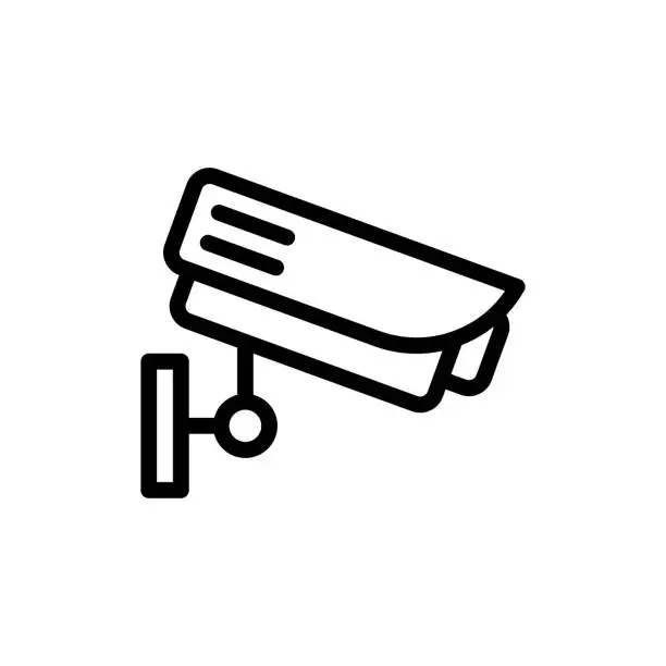 Vector illustration of Cctv Camera Vector Outline Icon Style illustration. EPS 10 File