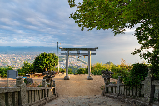 Kanonji City, Kagawa Prefecture, japan- june 11, 2019 :Takaya Shrine, a popular tourist destination called the Torii in the Sky