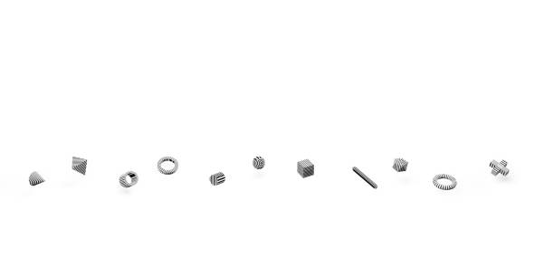 istock Black 3d geometric shape on white background 3d illustration 1311818928