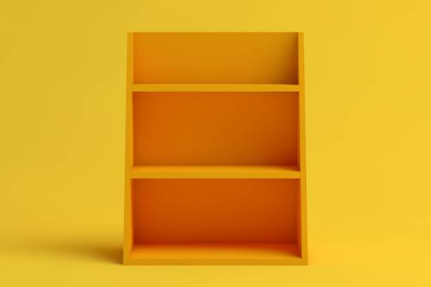 istock 3D Empty yellow shelves, yellow bookshelf 1311821023