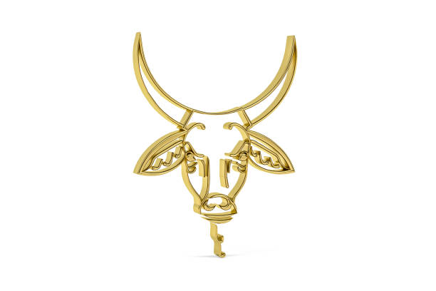 Golden 3d Indian culture icon isolated on white background - 3d render