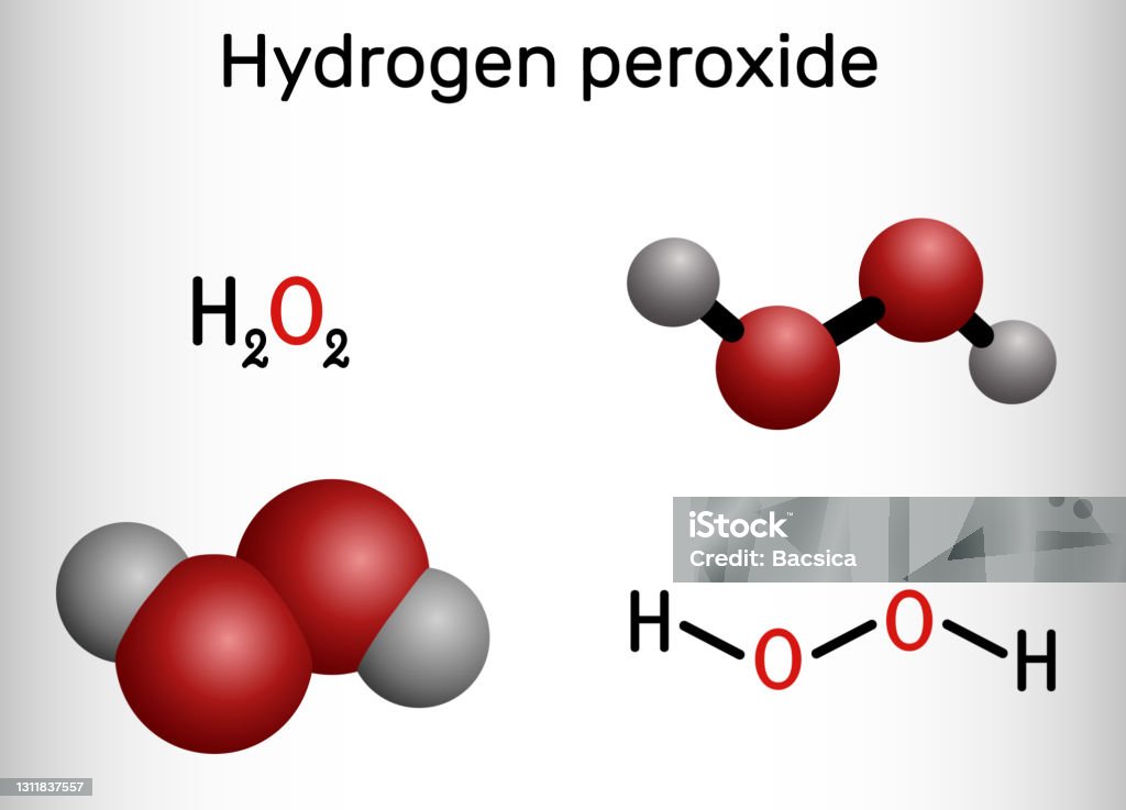 Peroxyde Peroxyde Dhydrogène Perhydrol Molécule H2o2 Cest Peroxyde Agent Oxydant ...