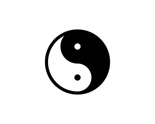 Ying yang symbol for balance and harmony flat vector icon for apps and websites Ying yang symbol for balance and harmony flat vector icon for apps and websites. dieng plateau stock illustrations