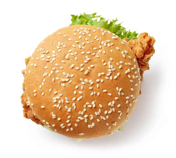 hamburger fresco gustoso - burger bun sandwich bread foto e immagini stock