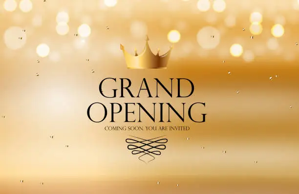 Vector illustration of Grand Opening Luxury Invitation Banner Background. Vector Illustration