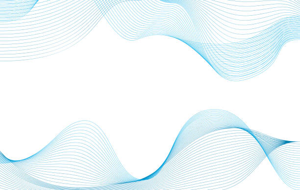 istock Abstract wave from curved lines of blue color on white background with place for text. Vector Illustration 1311850435
