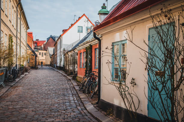 istock View down the cobblestone streets in Lund, Sweden 1311852368
