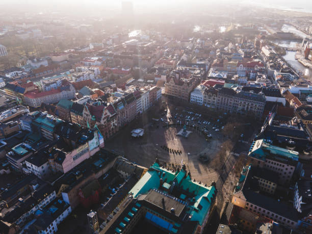 View of the city of Malmö in Sweden stock photo
