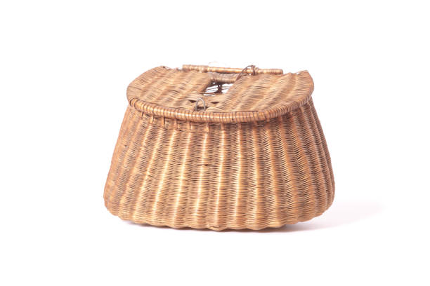 istock Vintage Wicker Creel Isolated on White 1311880481